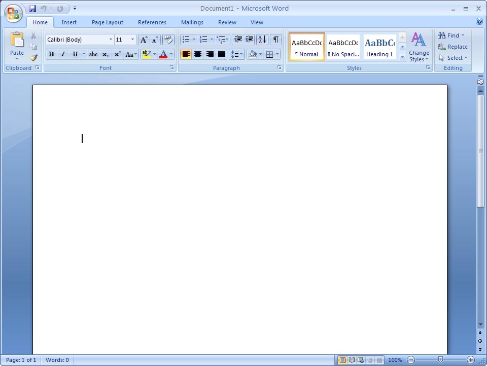 Open a new blank document
