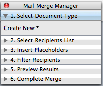 Mail Merge Manager window