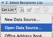 Opening a data source